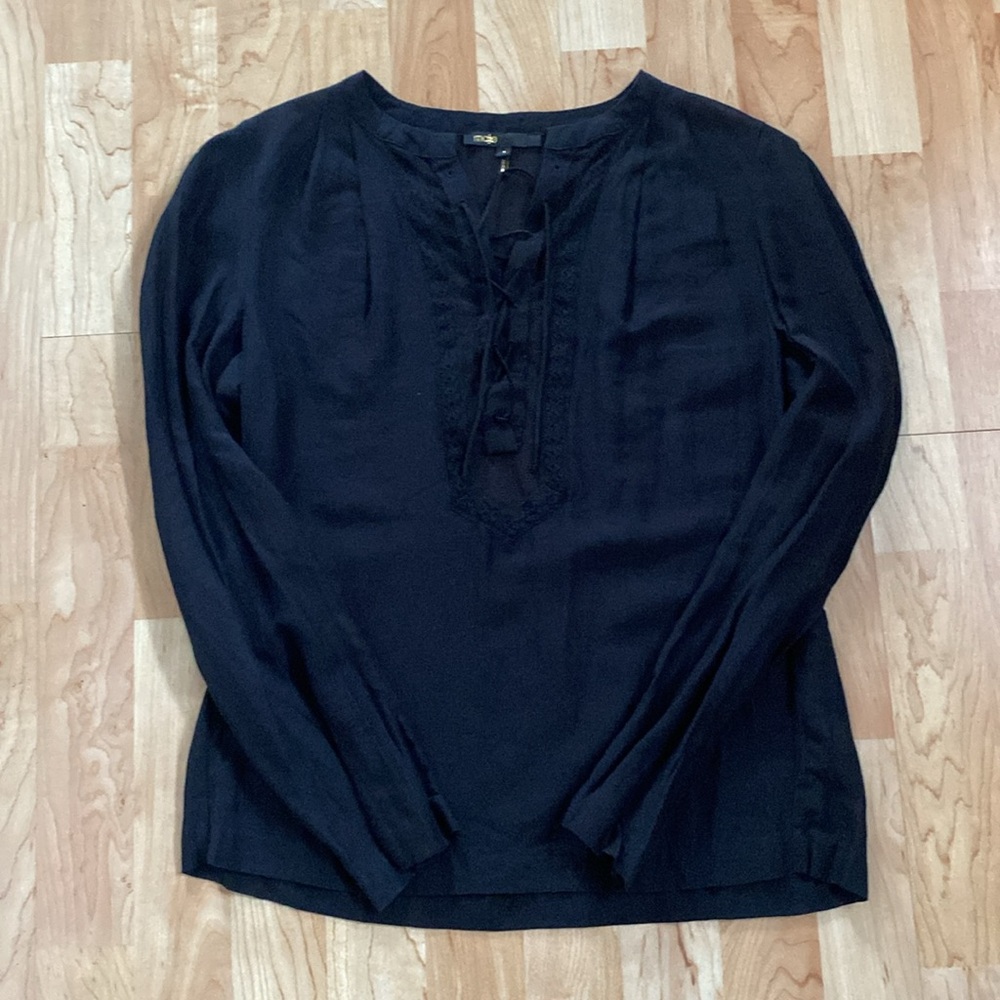 MAJE  “ Doen style “ Voile Blouse - Picture 3 of 7